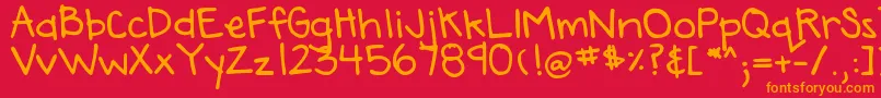 DjbAnnaliseTheBold Font – Orange Fonts on Red Background