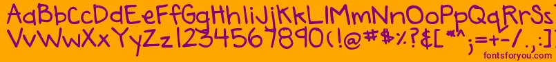 DjbAnnaliseTheBold-fontti – violetit fontit oranssilla taustalla