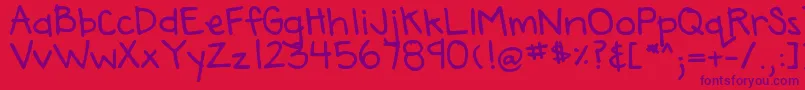 DjbAnnaliseTheBold Font – Purple Fonts on Red Background