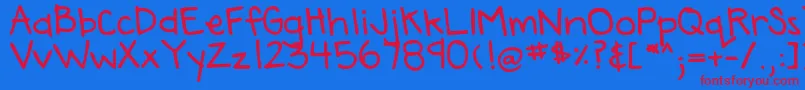 DjbAnnaliseTheBold Font – Red Fonts on Blue Background