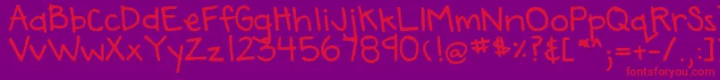 DjbAnnaliseTheBold Font – Red Fonts on Purple Background