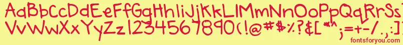 DjbAnnaliseTheBold Font – Red Fonts on Yellow Background