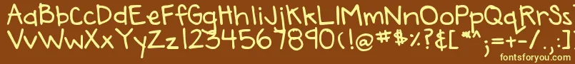 DjbAnnaliseTheBold-fontti – keltaiset fontit ruskealla taustalla