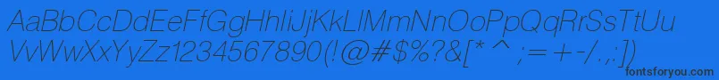 HeliosthinItalic Font – Black Fonts on Blue Background