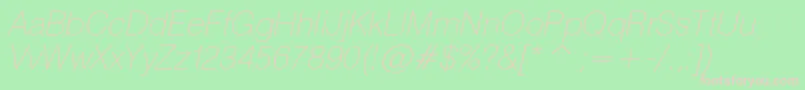 HeliosthinItalic Font – Pink Fonts on Green Background