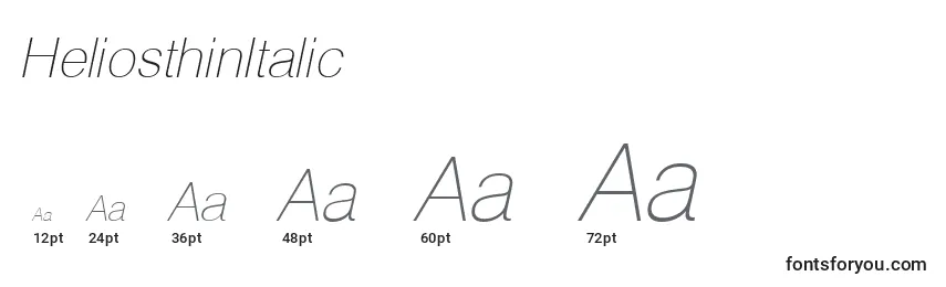HeliosthinItalic Font Sizes