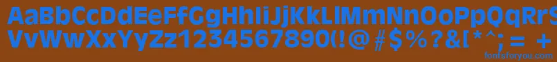 Olvr75x Font – Blue Fonts on Brown Background