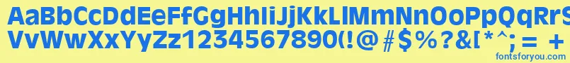Olvr75x Font – Blue Fonts on Yellow Background