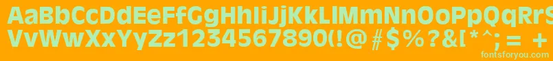 Olvr75x Font – Green Fonts on Orange Background