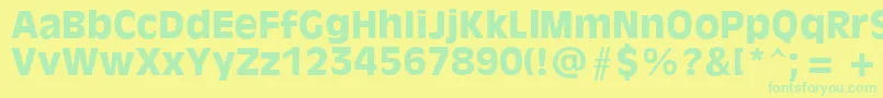 Olvr75x Font – Green Fonts on Yellow Background