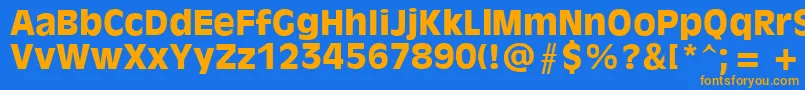 Olvr75x Font – Orange Fonts on Blue Background