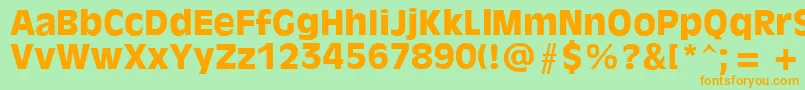 Olvr75x Font – Orange Fonts on Green Background