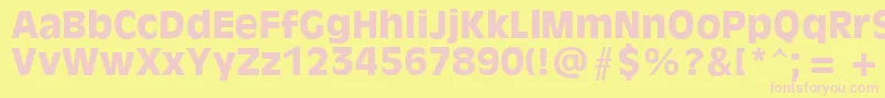 Olvr75x Font – Pink Fonts on Yellow Background