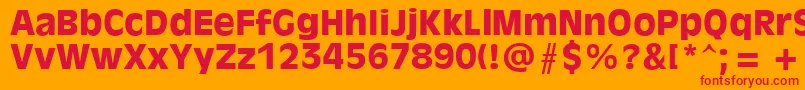 Olvr75x Font – Red Fonts on Orange Background