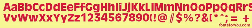 Olvr75x Font – Red Fonts on Yellow Background