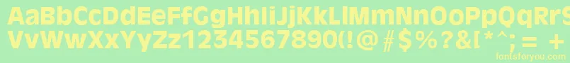 Olvr75x Font – Yellow Fonts on Green Background