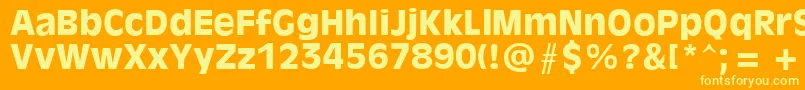 Olvr75x Font – Yellow Fonts on Orange Background