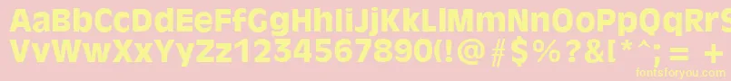Olvr75x Font – Yellow Fonts on Pink Background
