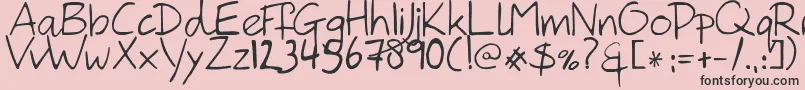 HanodedHand Font – Black Fonts on Pink Background