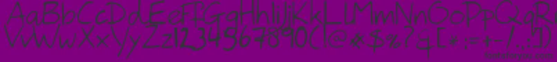 HanodedHand-Schriftart – Schwarze Schriften auf violettem Hintergrund