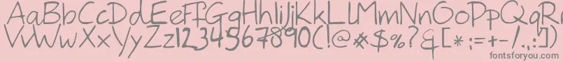 Шрифт HanodedHand – серые шрифты на розовом фоне