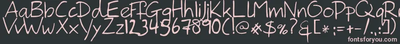 HanodedHand Font – Pink Fonts on Black Background