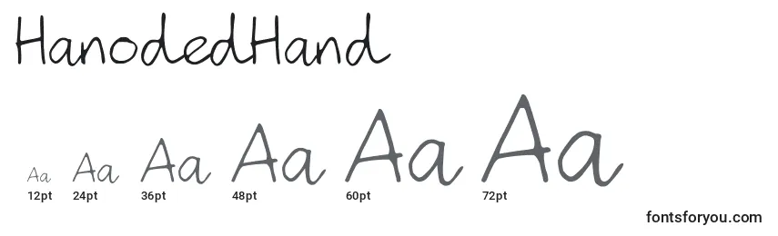 HanodedHand Font Sizes