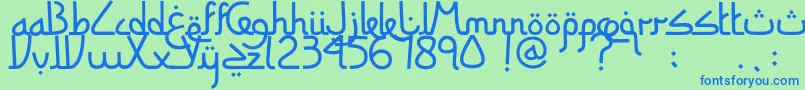 SitiMaesaroh Font – Blue Fonts on Green Background