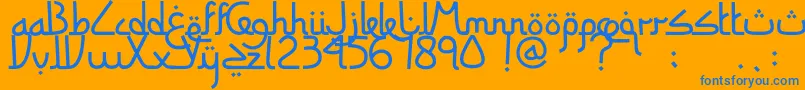 SitiMaesaroh Font – Blue Fonts on Orange Background