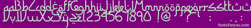 SitiMaesaroh Font – Green Fonts on Purple Background