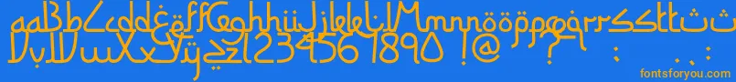 SitiMaesaroh Font – Orange Fonts on Blue Background