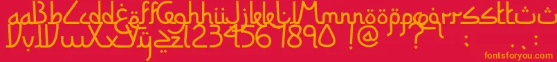 SitiMaesaroh Font – Orange Fonts on Red Background