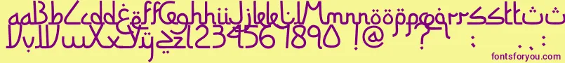 SitiMaesaroh Font – Purple Fonts on Yellow Background