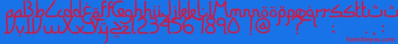 SitiMaesaroh Font – Red Fonts on Blue Background