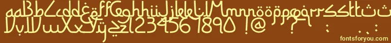 SitiMaesaroh Font – Yellow Fonts on Brown Background