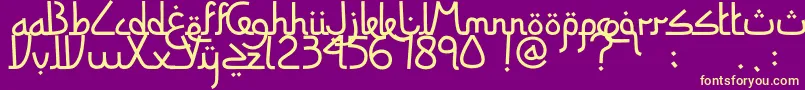 SitiMaesaroh Font – Yellow Fonts on Purple Background