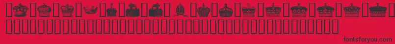 Crowns Font – Black Fonts on Red Background