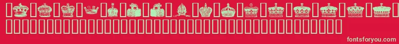 Crowns Font – Green Fonts on Red Background
