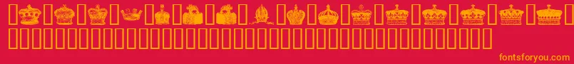 Crowns Font – Orange Fonts on Red Background