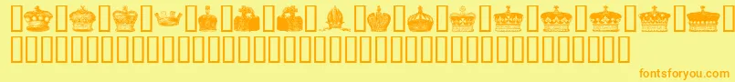 Crowns Font – Orange Fonts on Yellow Background