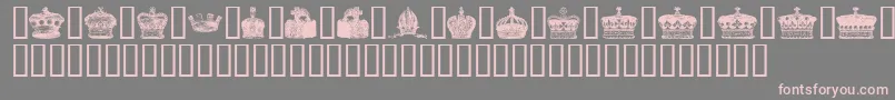 Crowns-Schriftart – Rosa Schriften auf grauem Hintergrund