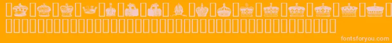 Crowns Font – Pink Fonts on Orange Background
