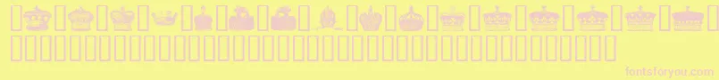 Crowns-Schriftart – Rosa Schriften auf gelbem Hintergrund