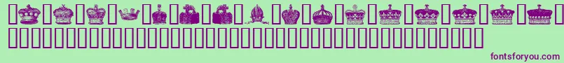 Crowns Font – Purple Fonts on Green Background