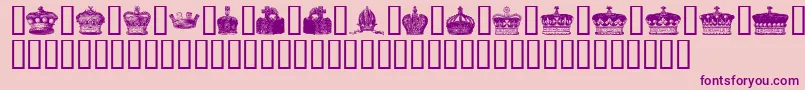 Crowns-Schriftart – Violette Schriften auf rosa Hintergrund