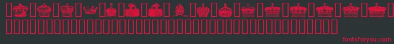 フォントCrowns – 黒い背景に赤い文字