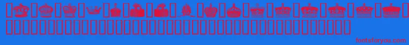 Crowns Font – Red Fonts on Blue Background