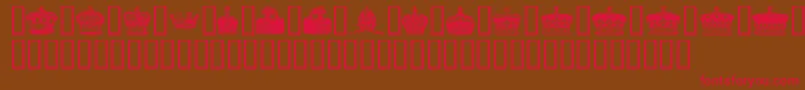 Crowns-Schriftart – Rote Schriften auf braunem Hintergrund