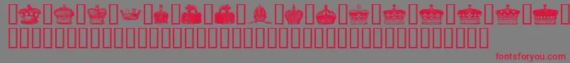 Czcionka Crowns – czerwone czcionki na szarym tle
