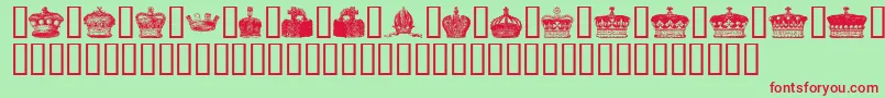 Crowns Font – Red Fonts on Green Background
